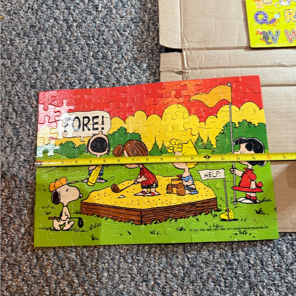 Vtg. PEANUTS MB Puzzle Snoopy Woodstock Complete in Box 100 pieces - Picture 8 of 8